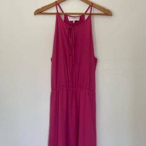 Charles Henry Razor Back Style Dress with Front Tie in Berry